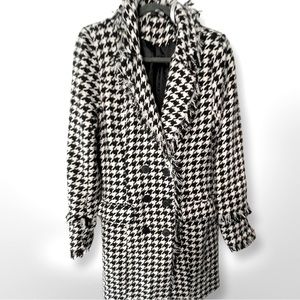 Tall White Houndstooth Boucle Tailored Blazer